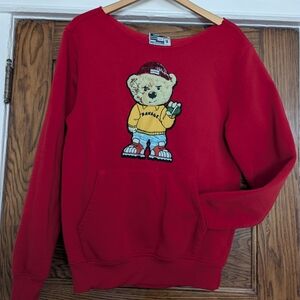 Bleecker And Mercer Savage Bear Red Sweatshirt Medium